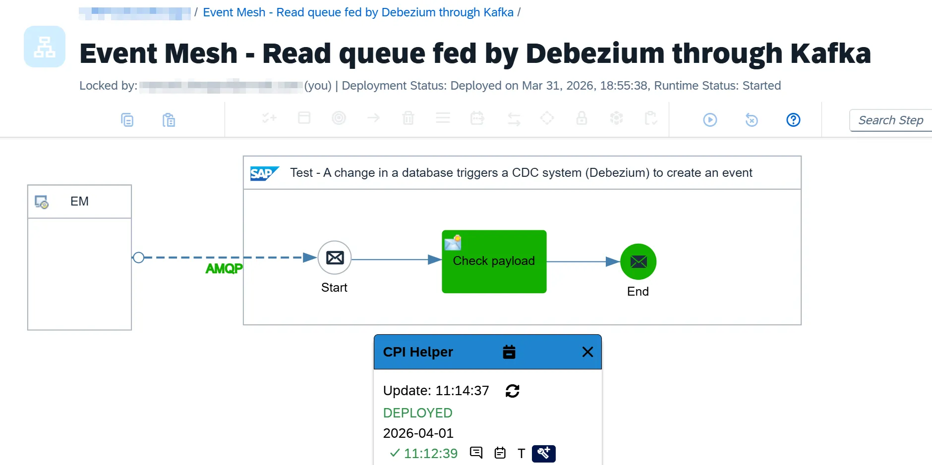 A dummy integration flow consuming the events